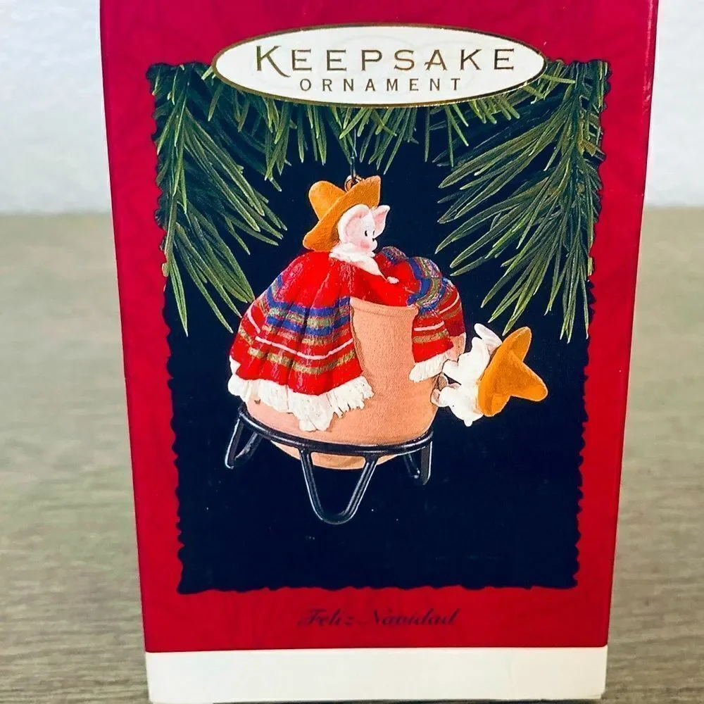 Hallmark Vintage Feliz Navidad Christmas Ornament 1996